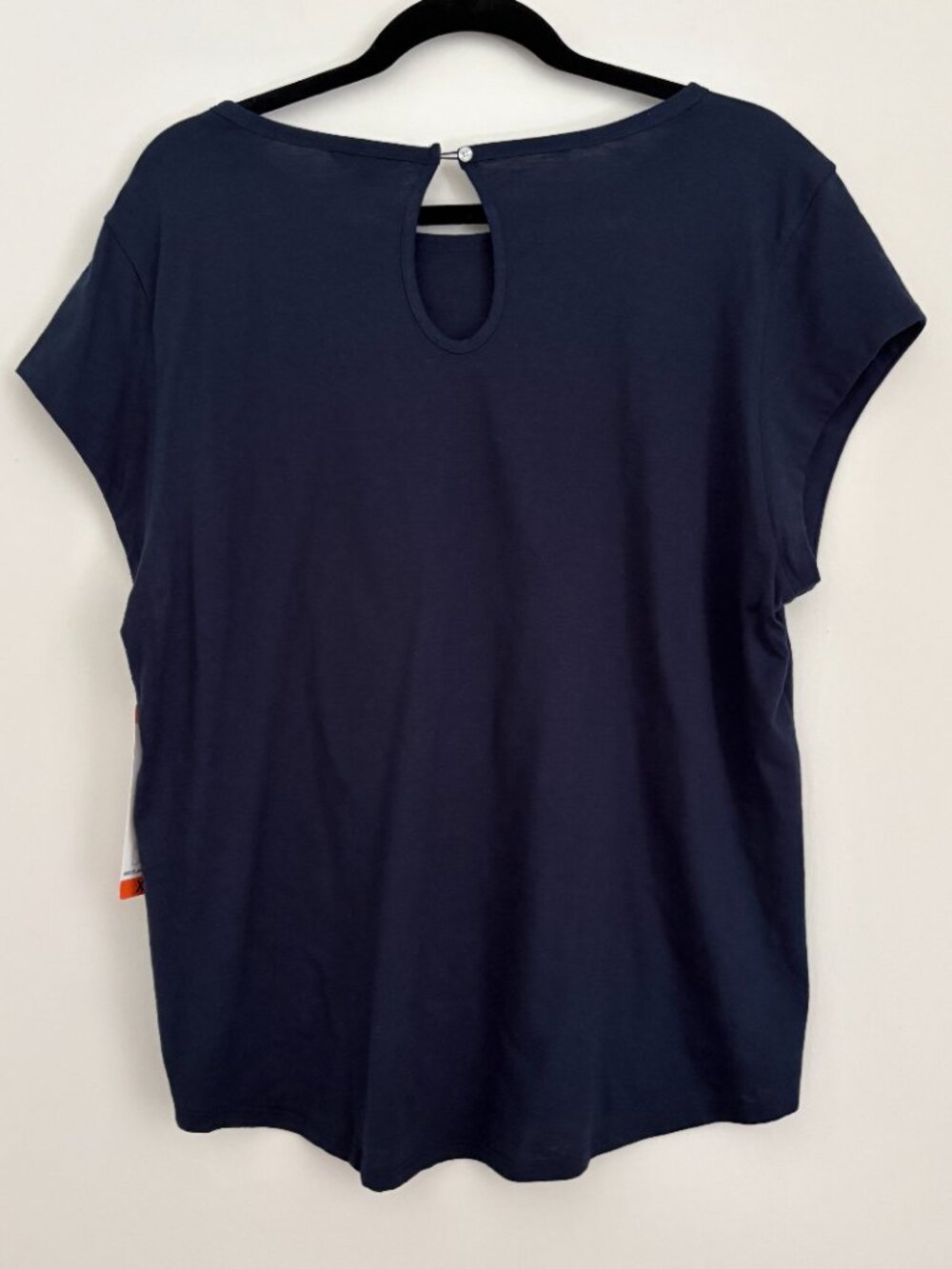 Nautica Navy Blue Keyhole Back Tee Short Sleeve Athleisure Preppy Sporty XXL - Picture 2 of 6